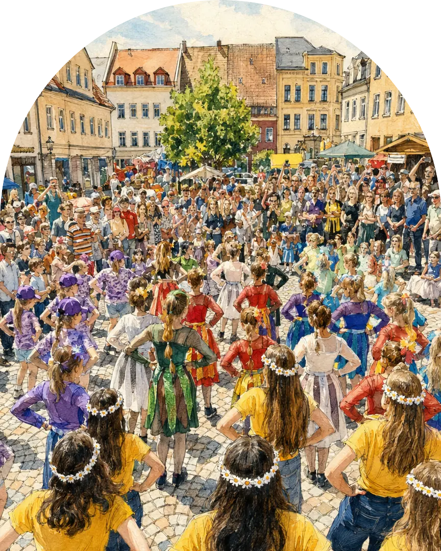 Tanzaufführung von TanzTraum Oederan e.V. auf dem Oederaner Markt